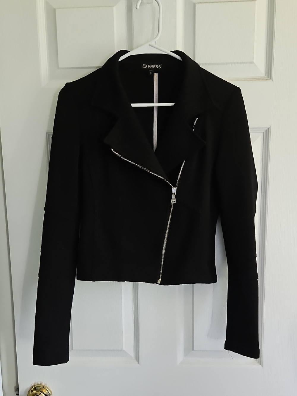 Express Black Asymmetrical Zip Moto Jacket